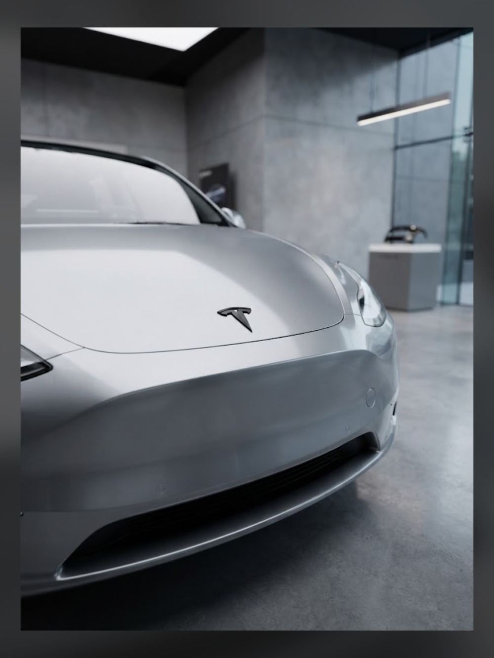 Tesla Car Front-End Decorative Black Emblem